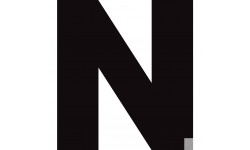 Lettre N noir sur fond blanc (10x10.1cm) - Sticker/autocollant